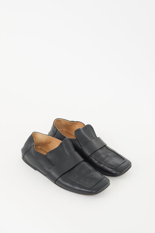 Marsèll Black Pebbled Leather Spatola Loafer