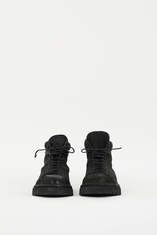 Marsèll Black Suede Lace Up Boot