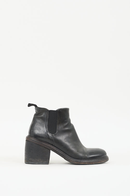 Marsèll Black Leather Zip Chelsea Boot