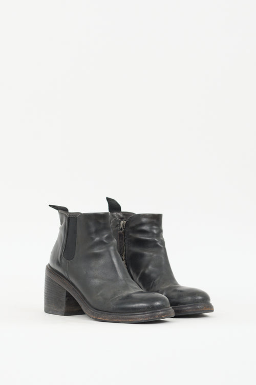 Marsèll Black Leather Zip Chelsea Boot