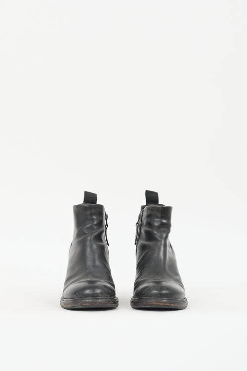 Marsèll Black Leather Zip Chelsea Boot