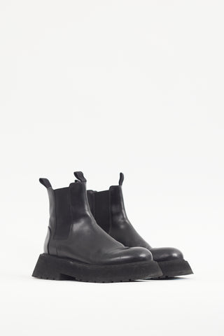 Marsèll Black Leather Chunky Sole Chelsea Boot