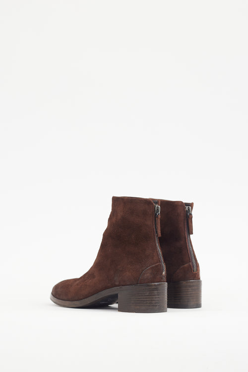 Marsèll Brown Distressed Suede Ankle Boot