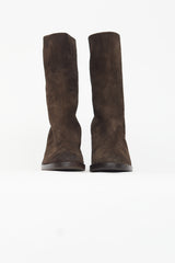 Marsèll Dark Brown Suede Heeled Boot
