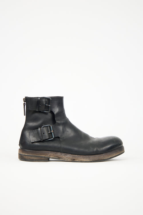 Marsèll Leather Buckled Ankle Boot