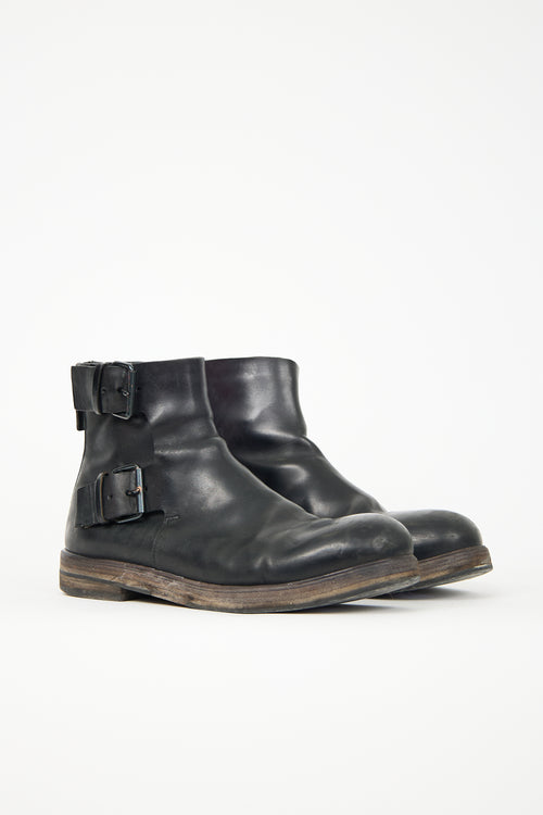 Marsèll Leather Buckled Ankle Boot