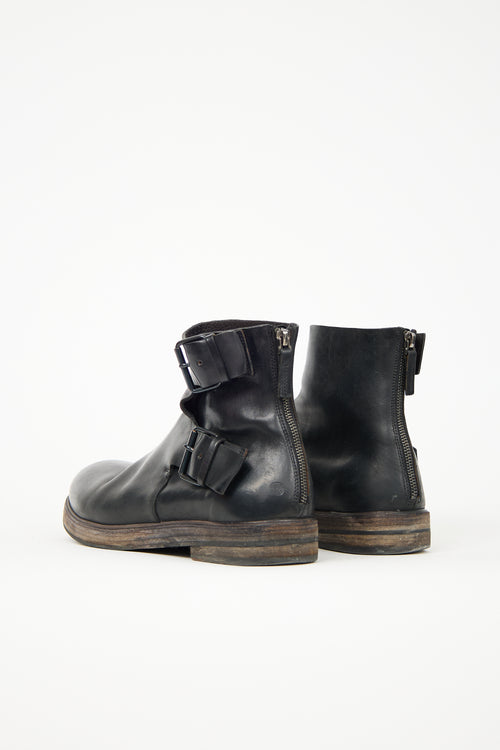 Marsèll Leather Buckled Ankle Boot