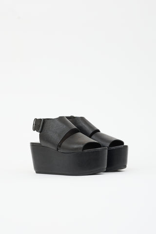 Marsèll Leather Platform Wedge Sandal