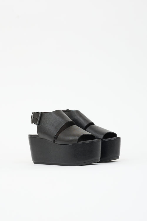 Marsèll Leather Platform Wedge Sandal