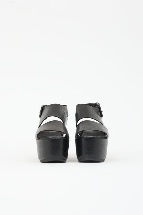 Marsèll Leather Platform Wedge Sandal