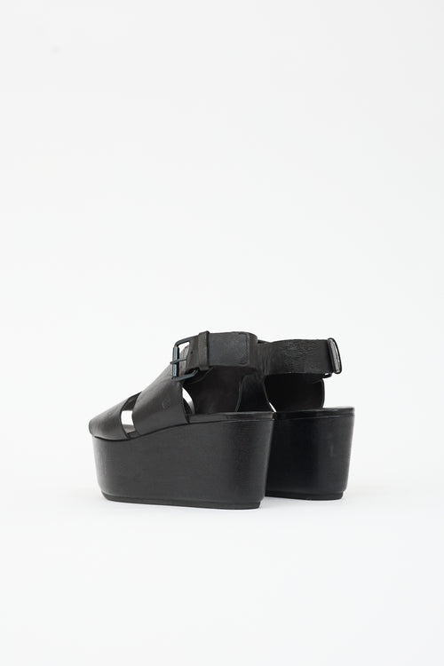 Marsèll Leather Platform Wedge Sandal