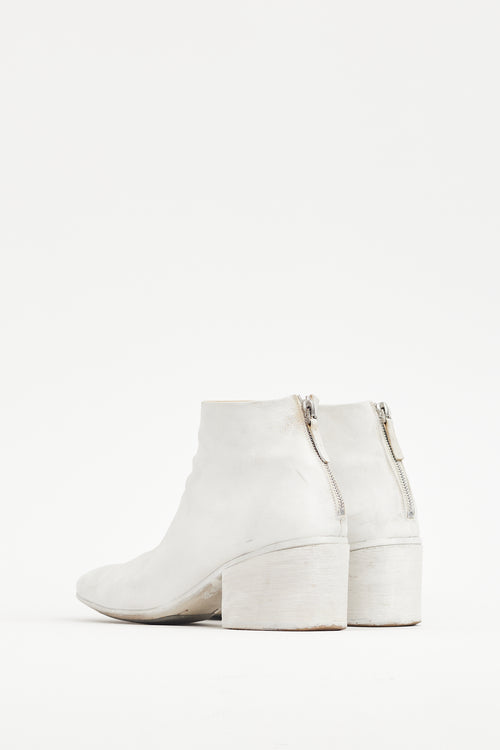 Marsèll White Painted Leather Boot