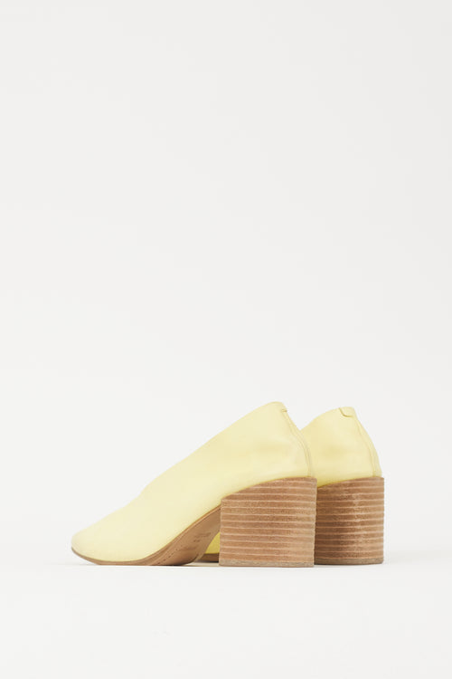 Marsèll Yellow & Brown Leather Rounded Toe Pump