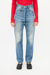 Martine Rose // Blue Washed Zip Denim Jeans – VSP Consignment