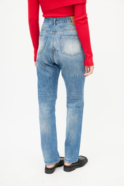 Martine Rose Blue Washed Zip Denim Jeans