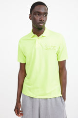 Martine Rose Neon & Blue Green Logo Polo