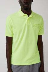 Martine Rose Neon & Blue Green Logo Polo