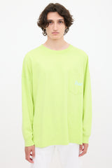 Martine Rose Neon Green & Multicolour Graphic Top