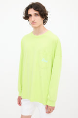 Martine Rose Neon Green & Multicolour Graphic Top