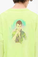 Martine Rose Neon Green & Multicolour Graphic Top