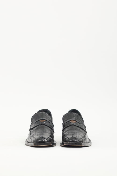 Martine Rose Black Leather Bagleys Heeled Loafer