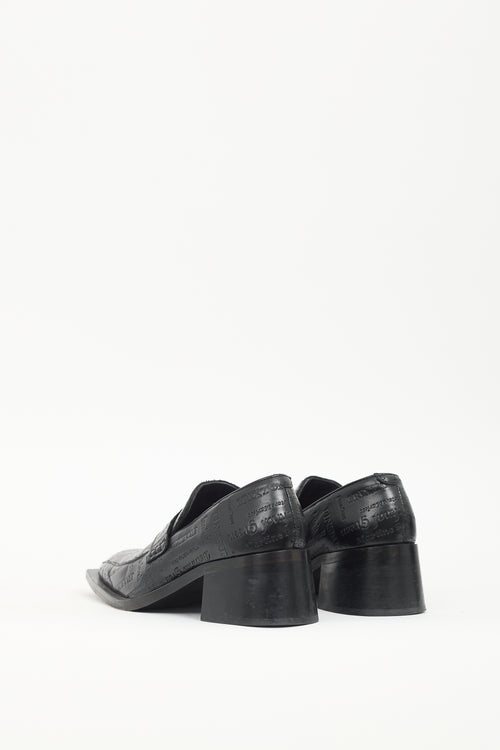 Martine Rose Black Leather Bagleys Heeled Loafer