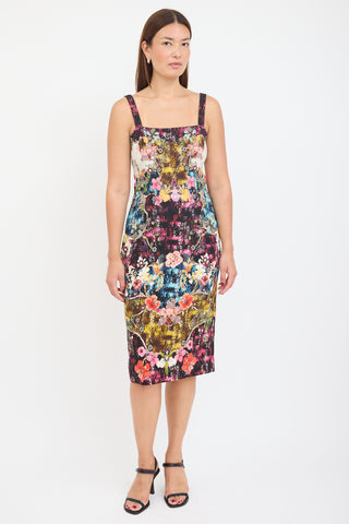 Mary Katrantzou Black & Multicolour Floral Dress