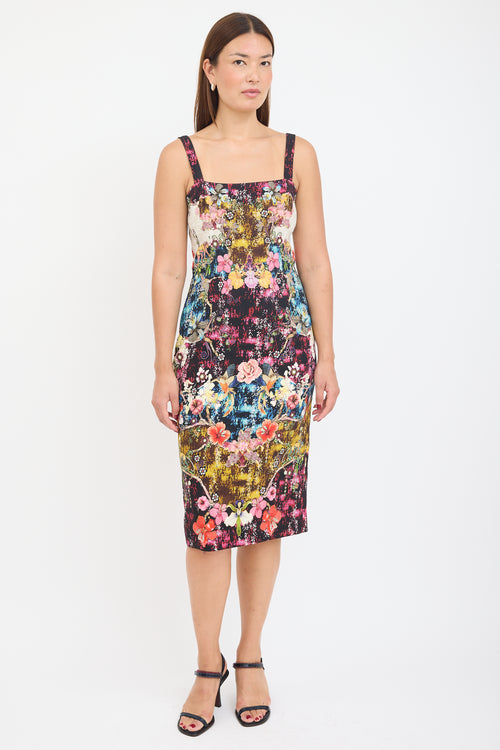 Mary Katrantzou Black & Multicolour Floral Dress