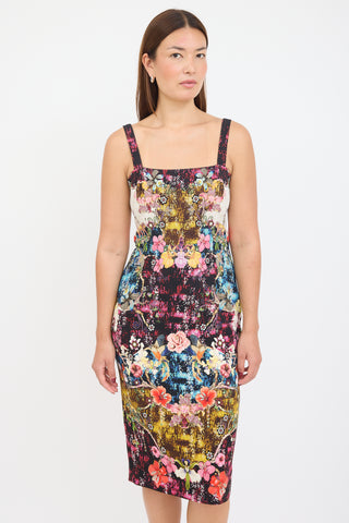 Mary Katrantzou Black & Multicolour Floral Dress