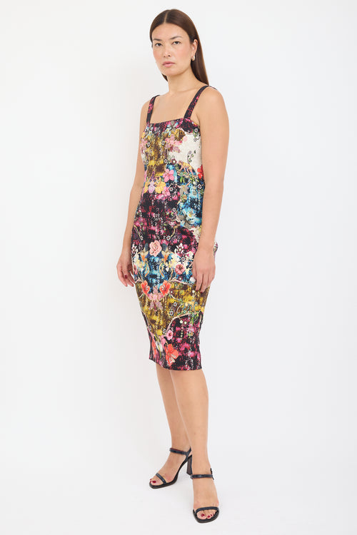 Mary Katrantzou Black & Multicolour Floral Dress