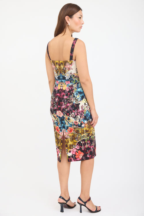 Mary Katrantzou Black & Multicolour Floral Dress