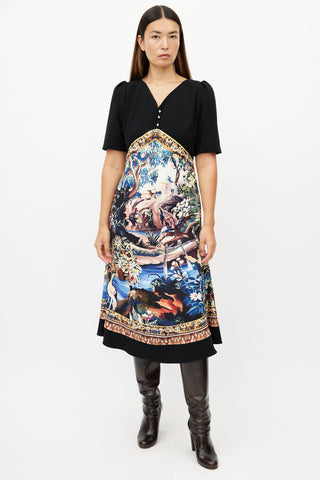 Mary Katrantzou Black & Multicolour Garden Dress