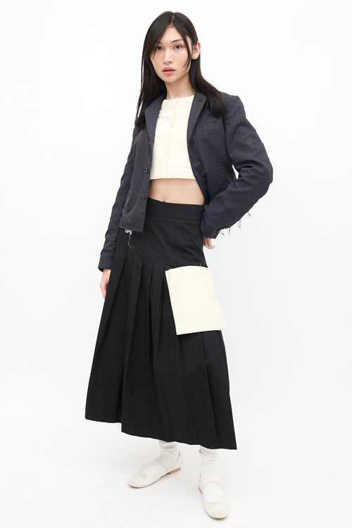 Maryam Nassir Zadeh Black & Begie Pleated Pocket Skirt