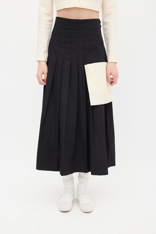 Maryam Nassir Zadeh Black & Begie Pleated Pocket Skirt