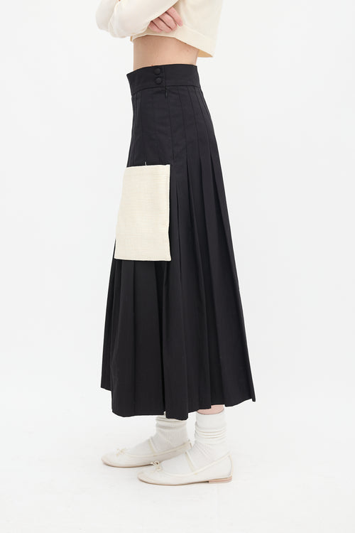 Maryam Nassir Zadeh Black & Begie Pleated Pocket Skirt