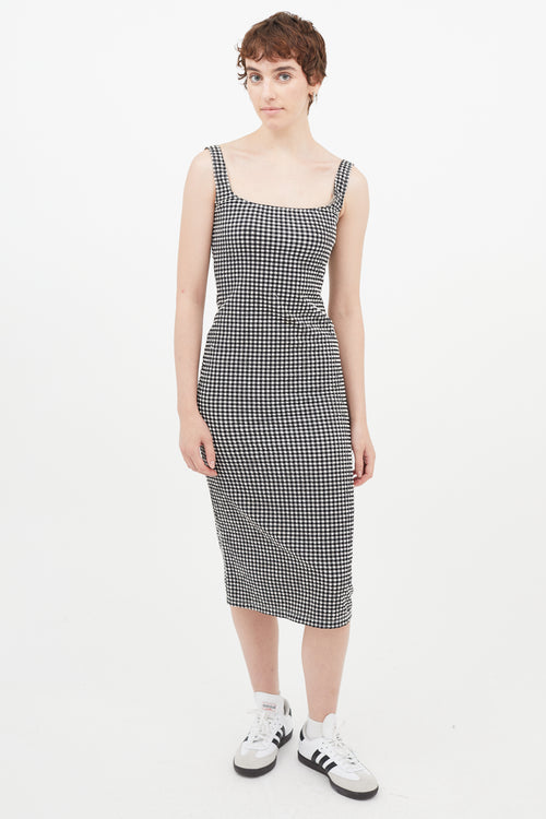 Maryam Nassir Zadeh Black & White Seersucker Gingham Dress