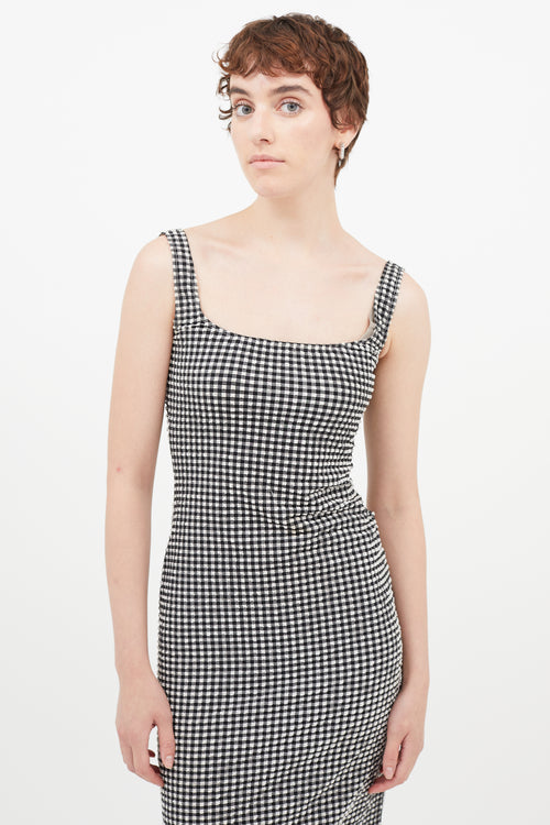 Maryam Nassir Zadeh Black & White Seersucker Gingham Dress