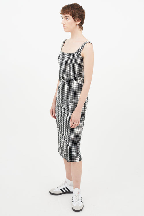 Maryam Nassir Zadeh Black & White Seersucker Gingham Dress