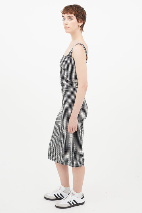 Maryam Nassir Zadeh Black & White Seersucker Gingham Dress