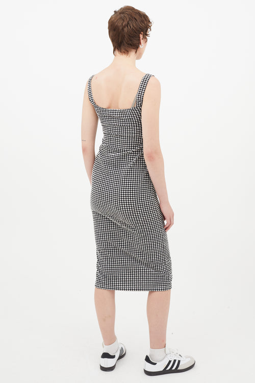 Maryam Nassir Zadeh Black & White Seersucker Gingham Dress