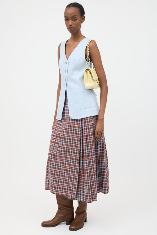 Maryam Nassir Zadeh Plaid Umbra Pleated Skirt