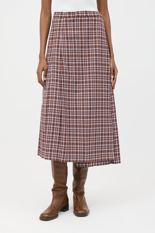 Maryam Nassir Zadeh Plaid Umbra Pleated Skirt