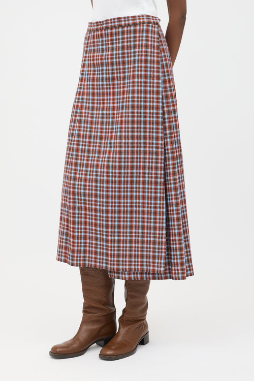Maryam Nassir Zadeh Plaid Umbra Pleated Skirt