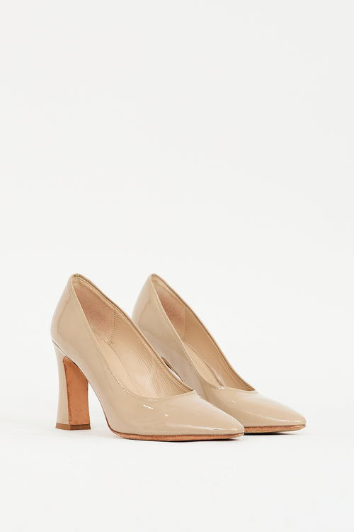 Maryam Nassir Zadeh Beige Patent Leather Pump