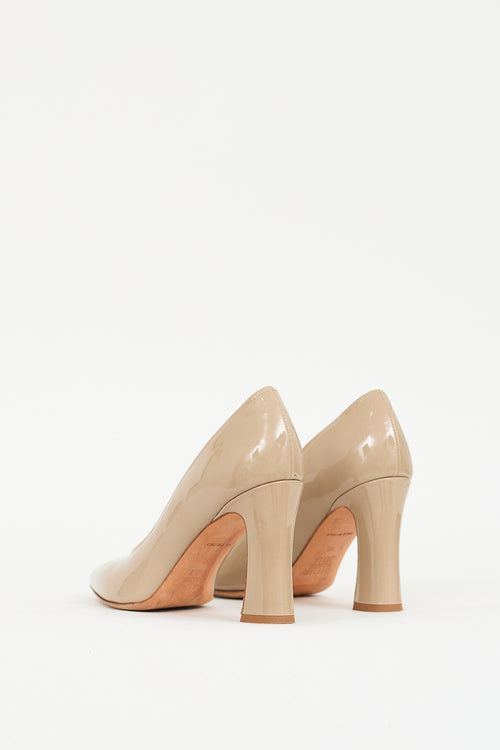 Maryam Nassir Zadeh Beige Patent Leather Pump