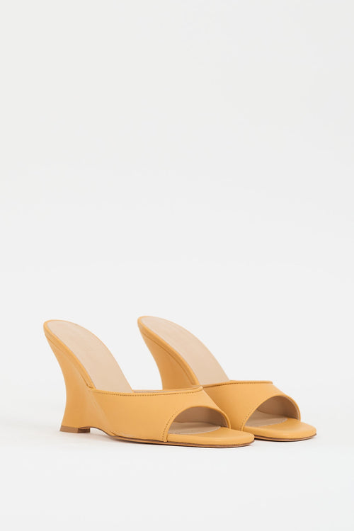 Maryam Nassir Zadeh Yellow Leather Lido Wedge Mule