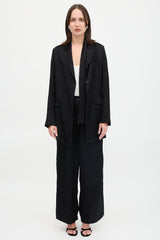 Masnada Linen Jacquard Tie Blazer