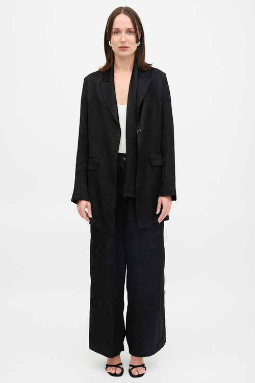 Masnada Linen Jacquard Tie Blazer