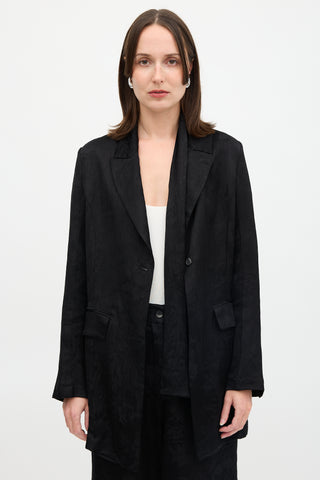 Masnada Linen Jacquard Tie Blazer