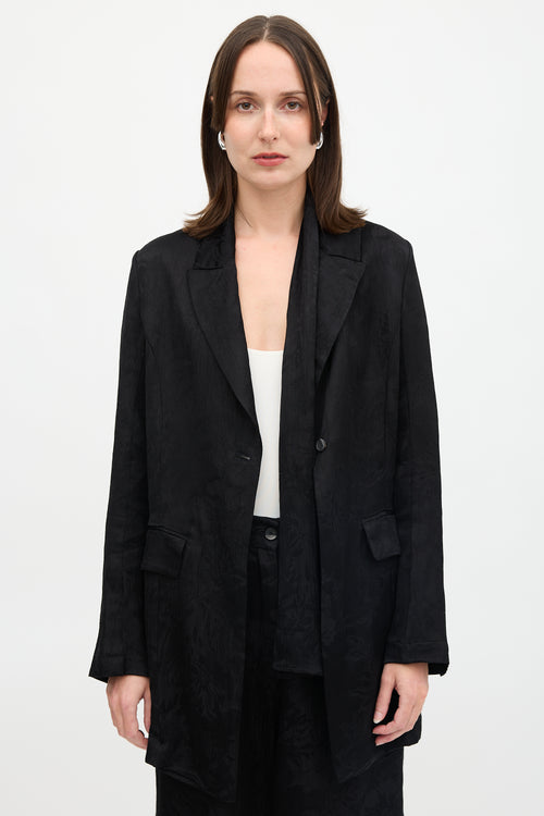 Masnada Linen Jacquard Tie Blazer